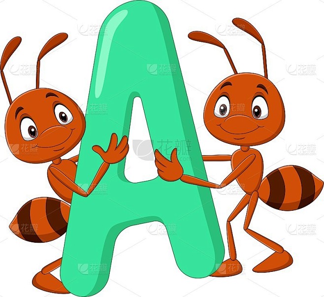 字母A与蚂蚁卡通