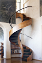 stunning wooden winding staircase
