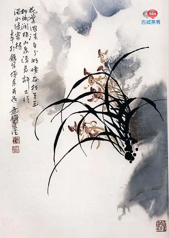 国画：兰-花瓣网
