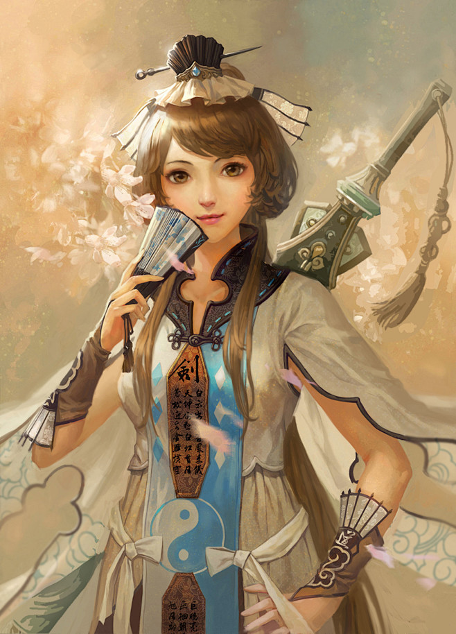 为公司游戏《新流星搜剑录》绘制的宣传画之...