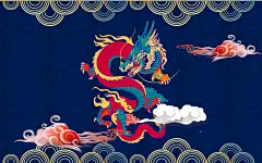 唯美祥云高端大气国潮复古仙鹤背景