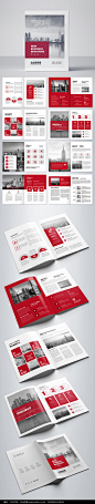 红色企业画册宣传册设计图片