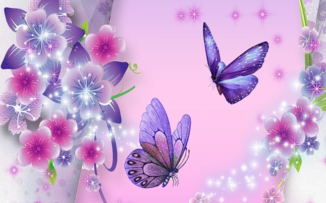 purple butterfly wal...