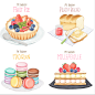 252甜点水果薄饼蛋糕美味美食手绘水彩手绘插画设计PSD分层源文件-淘宝网