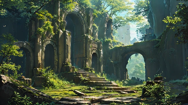 AI丛林遗迹场景设定图集 影视游戏场景概念设计 背景插画临摹-淘宝网-花瓣网