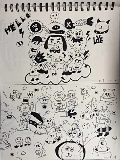 这些涂鸦，都是自己趁着午休在车里听听音乐频道的点歌，每个中午画上一个小时，然后眯上半小时再上班。不知不觉又画了两个九宫格，但是买的一打马克笔，还有一半多 
坚持自己喜欢的，临摹也好！@菇Gu_就是蘑菇 @动漫人物简笔画 @简笔画 @简笔画教程 @懒人简笔画 @千笔网简笔画  ​​​​...展开全文c