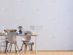 模拟墙在内部与用餐区。客厅现代风格。三维演示