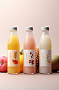 AI数字艺术饮料瓶包装样机模型