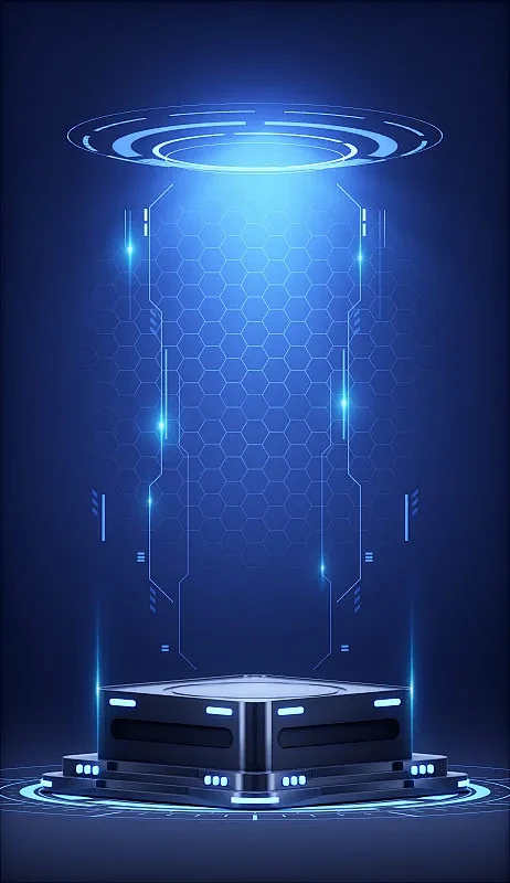 3D渲染的科技风格场景图片下载