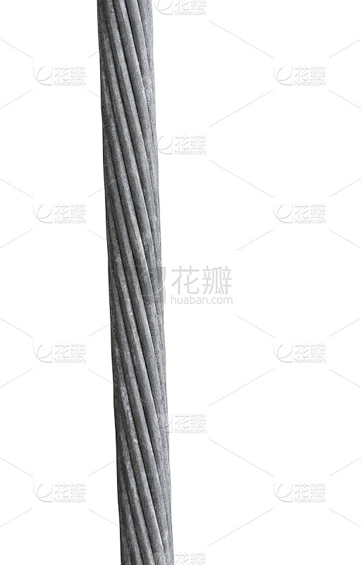 电缆,钢铁,钢缆,白色背景,钢索,分离着色,系船索,垂直画幅,银色,无人