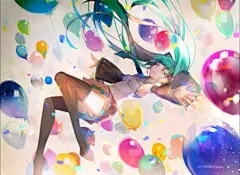 miku初音未来 气球 4k动漫壁纸
