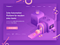 landing draft 1 machine purple gradient isometric banner illustration icon app web