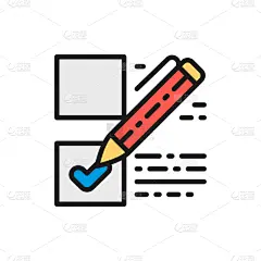 检查表,彩色图片,复选标记,线图标,平坦的,线条,科学实验,帐单,简单