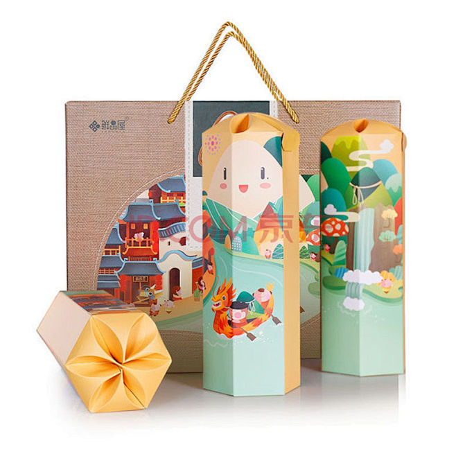 端午粽子鲜品屋粽子礼盒1540g9只装水...