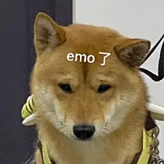 小狗皱眉头emo表情包