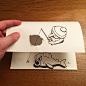 Three-Dimensional Paper Doodles Created With Playful Folds and Rips by HuskMitNavn