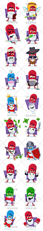 手绘药物药品胶囊药丸拟人物表情包装饰贴纸插画AI矢量设计素材-淘宝网