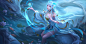 General 5657x2880 Honor of Kings video games video game characters video game art blue hair water dragon animals