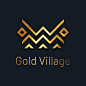 金色抽象线条，logo标志矢量图素材