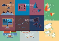 几何图形图片  - 源文件下载【酷图网】山,云,圆锥,曲线,显示器,几何图形,格子,多巴胺,撞色,彩色,复古,高清矢量图,插画设计,绘画设计,绘画插图,卡通动漫,服装印花,手绘涂鸦,绘画美术,简洁手绘,线描稿,素描,时尚插画,动漫人物