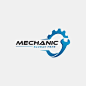 Vector gear and wrench mechanic logo icon vector