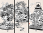 茶包装铜版画—乌龙茶|猴魁茶|三花茶-古田路9号-品牌创意/版权保护平台