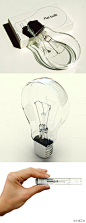 韩国设计师joonhuyn kim设计的“平板灯泡(flat bulb)”