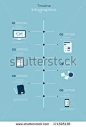 Flat Timeline Infographic. Vector design template. - stock vector