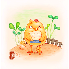 菠萝喵吉采集到我的原创插画