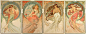 伴着夜色！细细的品味一下插画大师 阿尔丰斯·穆夏（Alphonse Maria Mucha）的画作...