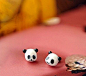 Cute panda stud earrings