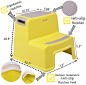 Amazon.com: JOOJOM 2 Step Stool for Kids (2 Pack) Toddler Stool for Toilet Potty Training | Slip Resistant Soft Grip for Safety as Bathroom Potty Stool & Kitchen Step Stool | Dual Height & Wide Two Step (Yellow) : 婴儿用品