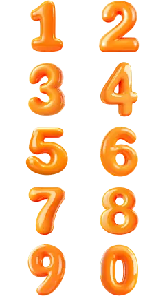 橙色立体数字