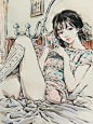 青苹果一般酸甜的女孩 | 投稿作者：@CHICHi速写 ​​​​