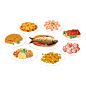 年夜饭,插画,餐桌,中国食品,红烧肉正版图片素材