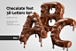 chocolate font Isolated lettering letters melting png psd Sweets text
