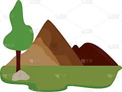 可爱的,地形,抽象,自然,冬天,图像,雪,矢量,雾,复古