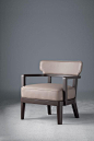 Zoe small armchair, design by Massimiliano Raggi, manufactured by Oasis, covered with leather, for absolute elegance.