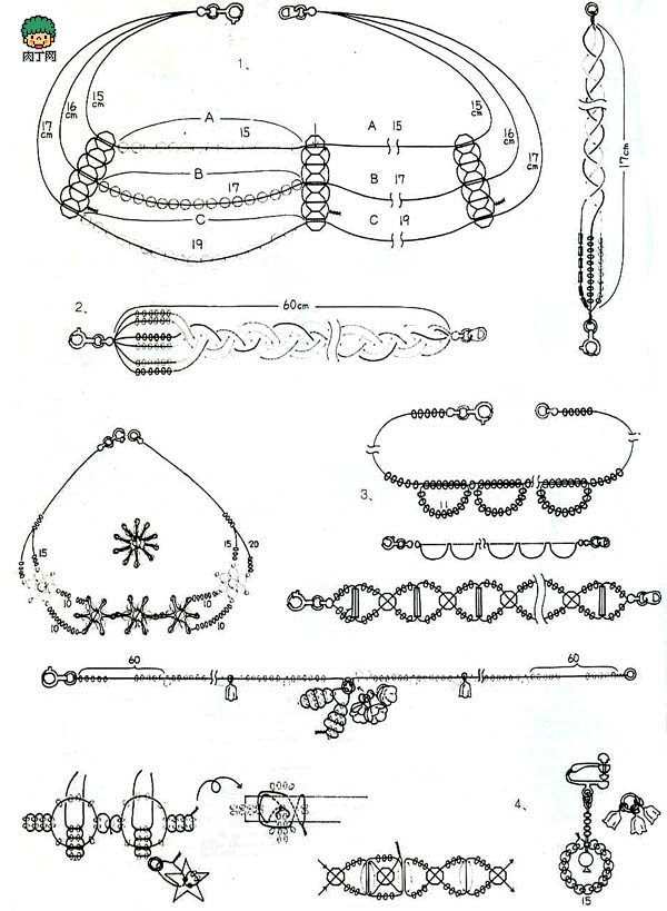 个性时尚的串珠项链、串珠戒指饰品制作方法...