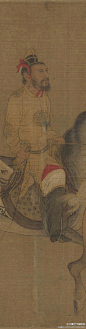 #人物画#【 五代南唐 李赞华 《东丹王出行图》 】卷，绢本设色，27.8×125.1cm，波士顿艺术博物馆藏。画中绘六人骑在骏马上，他们各具姿态，衣冠、服饰、佩带皆因身份的不同而各异。马则矫健、丰肥、左右顾盼，慢跑前行。东丹王在马背上手把缰绳，面带忧郁，若有所思，情绪正和他弃辽投后唐的处境吻合。