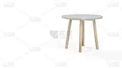 圆的木桌在高腿查出在白色背景
