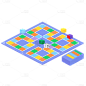 手绘-桌游元素贴纸套系-飞行棋