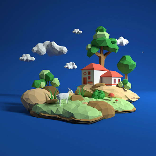 Lowpoly Mountain 项目 | Behance 上的照片、视频、徽标、插图和品牌