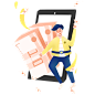 千库网_扁平风互联网金融月光族贷款插画_元素编号12568834