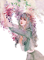 清新.水彩.少女.治愈系.ENOFNO.涂鸦王国
