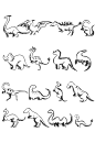 简笔画恐龙矢量元素