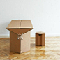 瓦楞纸纸板家具 纸质家具之商业展会居家用六角凳 纸制品 方格树 原创 设计 新款 2013