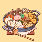 illust by.나비랑 / edit by.하얀오리 엄청 더울 때 에어컨 나오는 시원한 곳에서따끈한 음식을 먹는 사치...