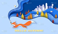 狐狸,秋天,水平画幅,慢跑,你好,可爱的,简单背景,野生动物,行动