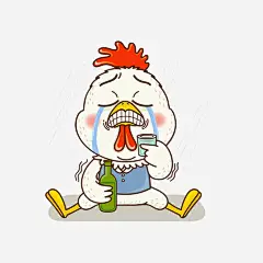 悲伤的小鸡喝酒高清素材 素材 免费下载 页面网页 平面电商 创意素材 png素材
